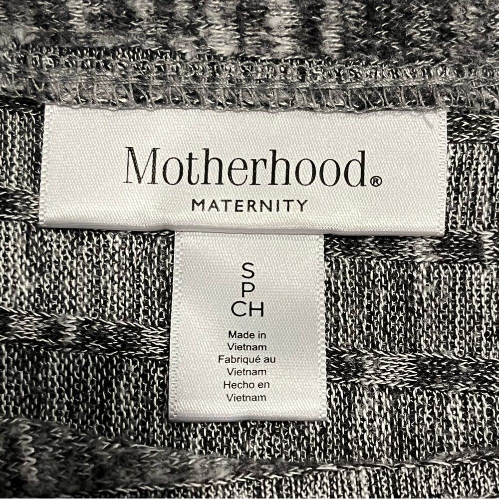 Motherhood Maternity Ribbed Knit Heather Grey Long Sleeve Balloon Sleeve Top Sm - Picture 7 of 8